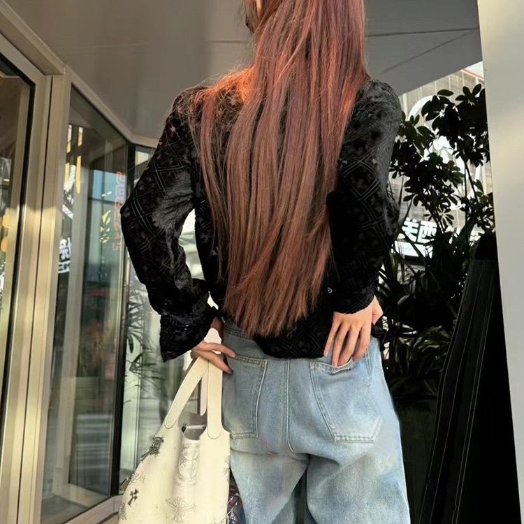 Chrome Hearts printed retro spicy girl style hand-held bucket bag