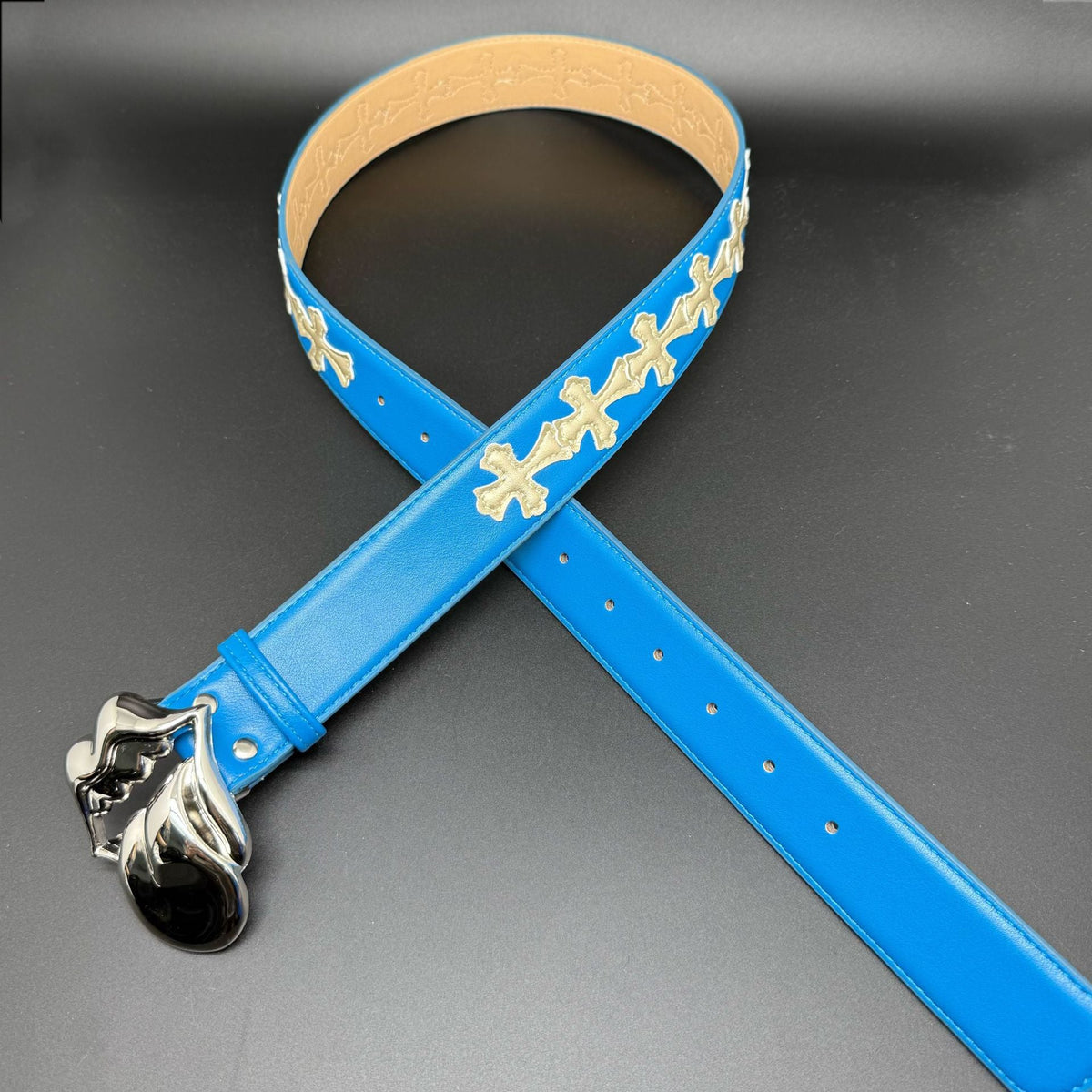 Chrome Hearts Cross-Motif Classic Leather Belt