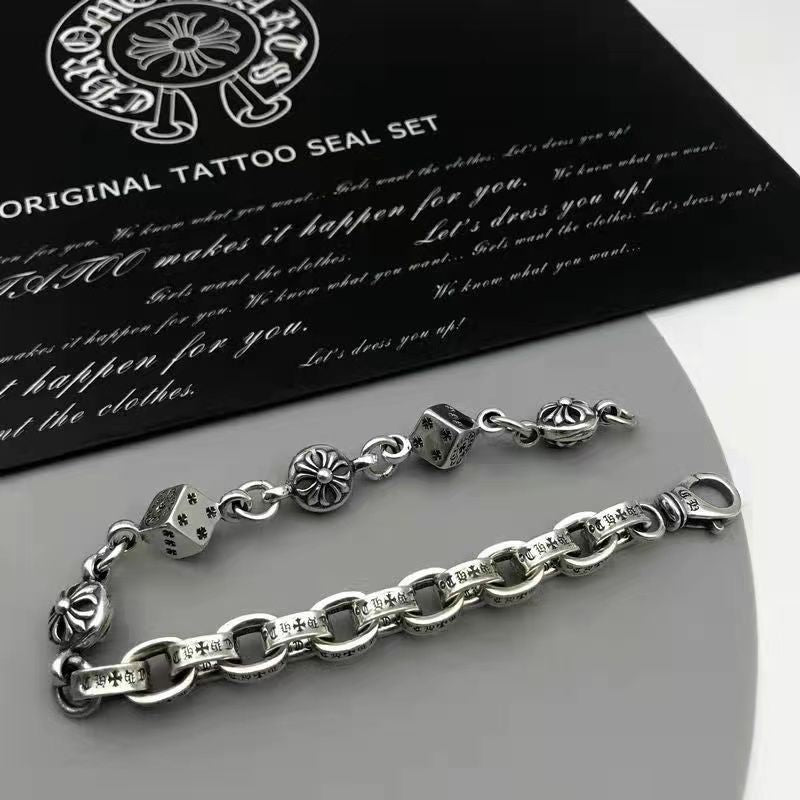 Vintage distressed chrome hearts bracelet