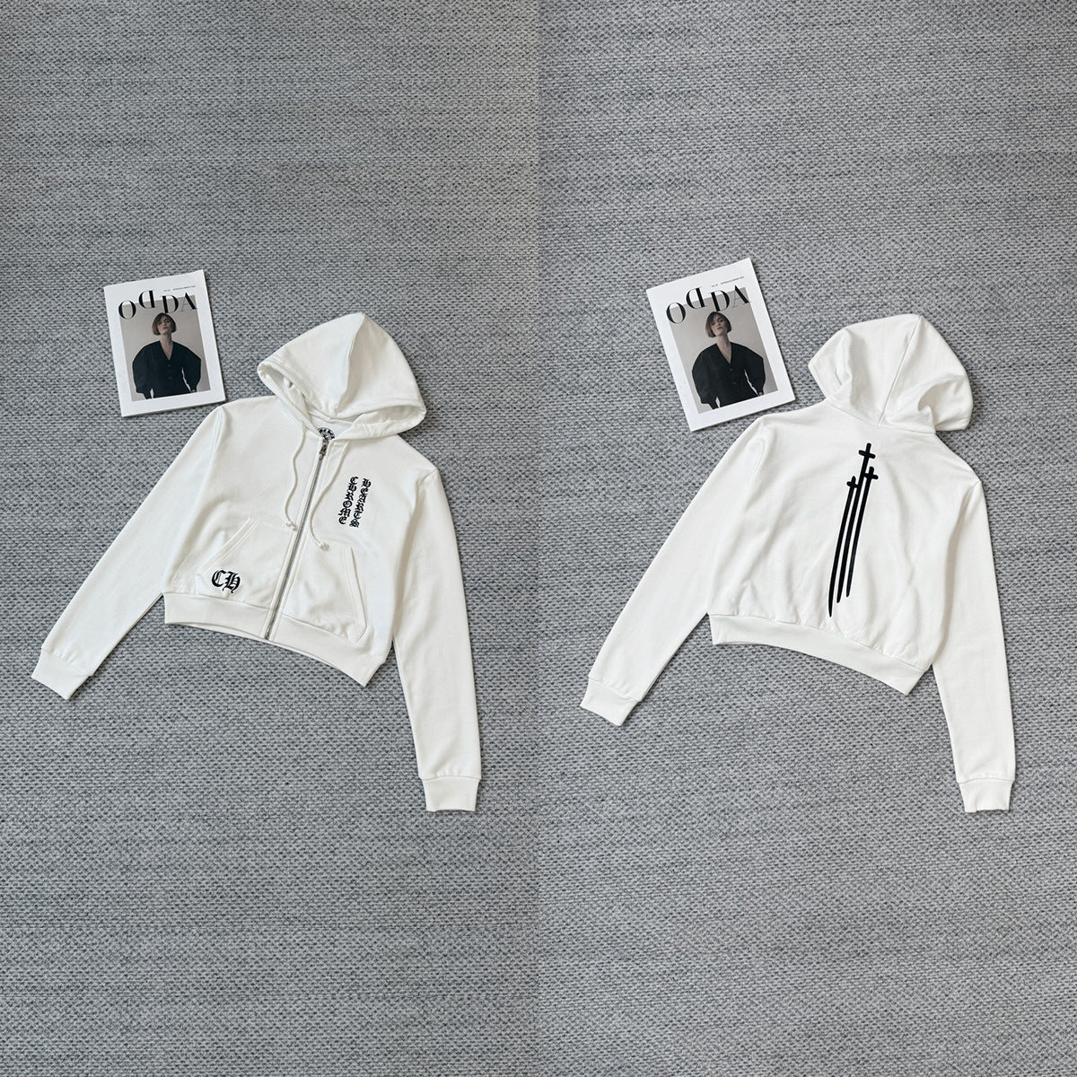 Chrome Hearts Sanskrit Sword Printed Zippered Hoodie