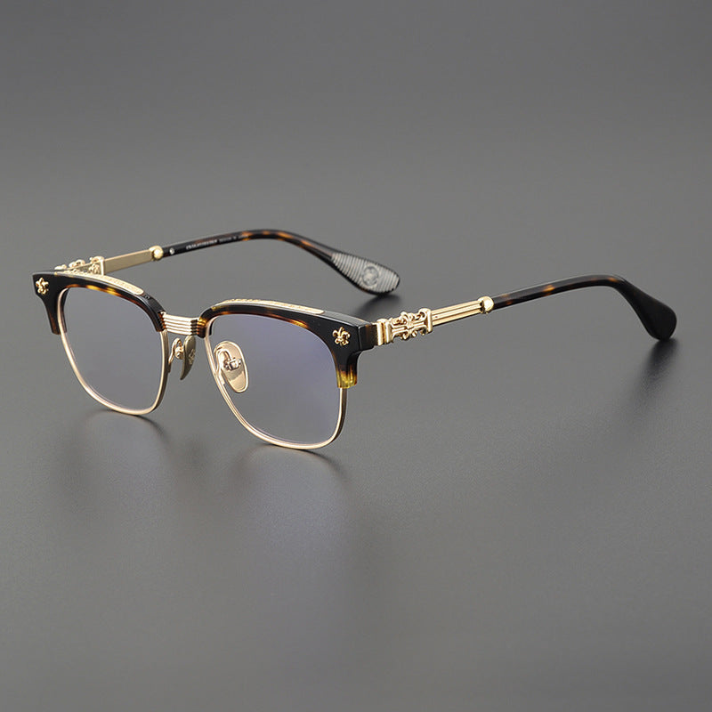 chrome hearts retro half-frame glasses frames