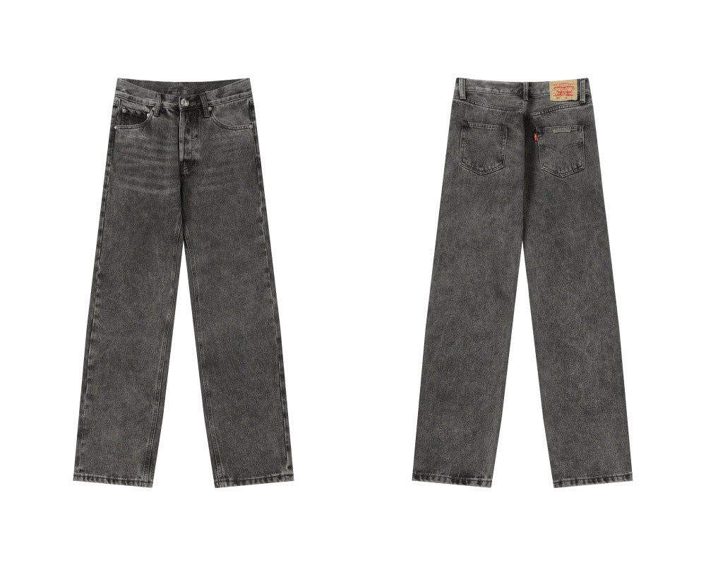 Chrome Hearts color cross leather jeans