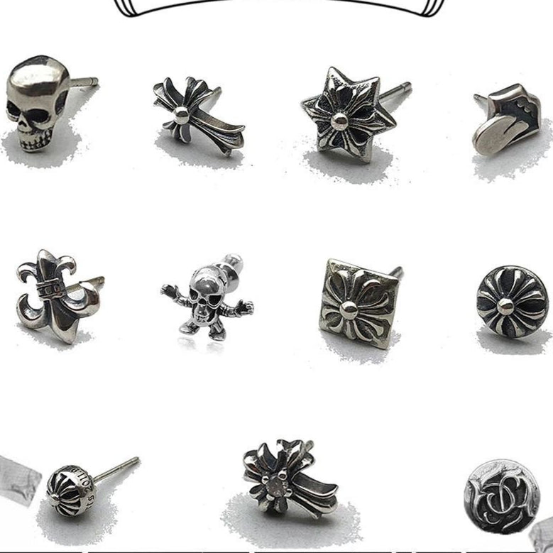 Chrome Hearts cross flower cross earrings