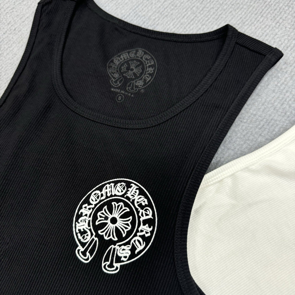 Chrome Hearts T-shaped printed black and white vest skirt