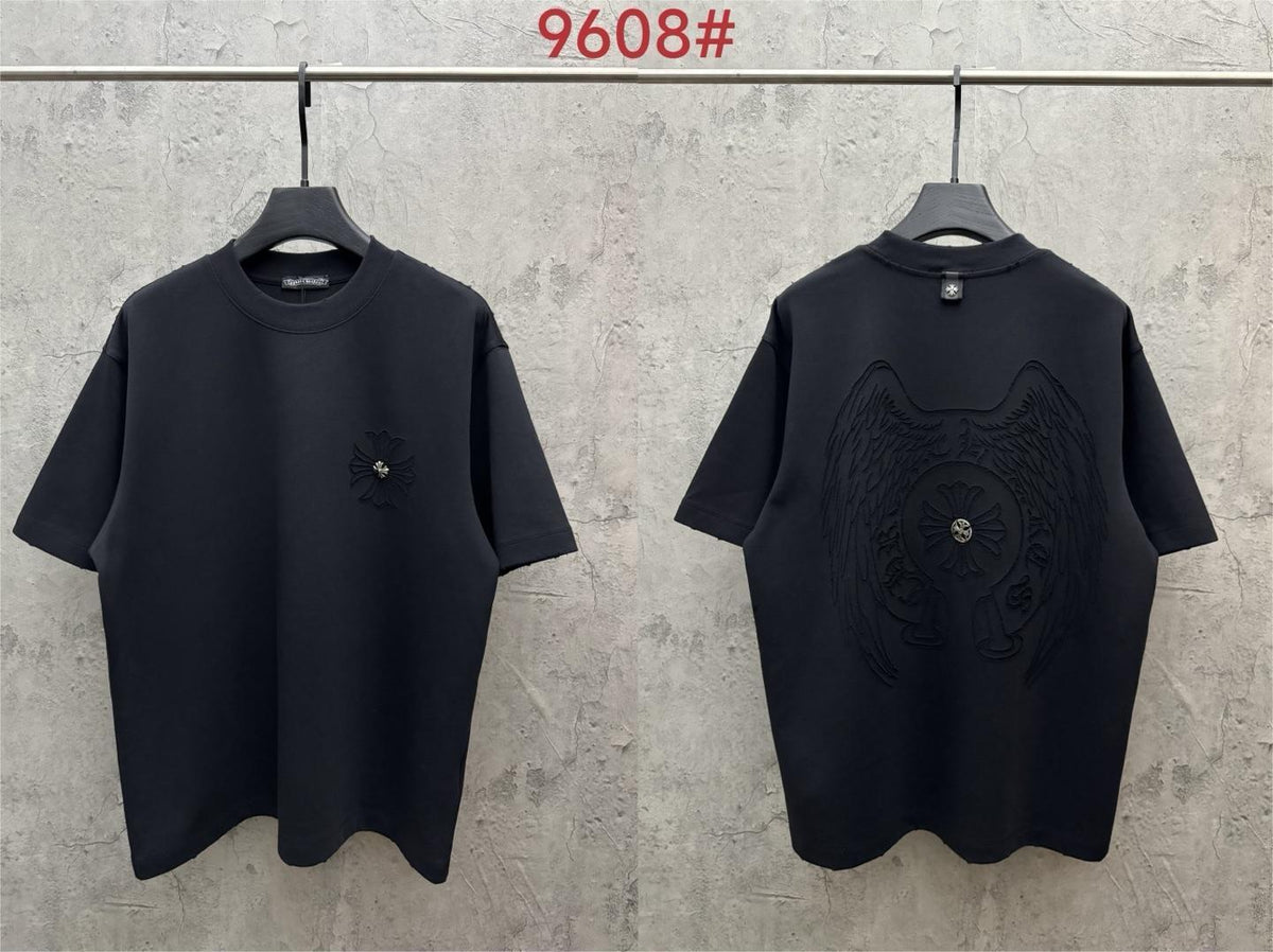 Chrome Hearts American style appliqué embroidered couple T-shirt