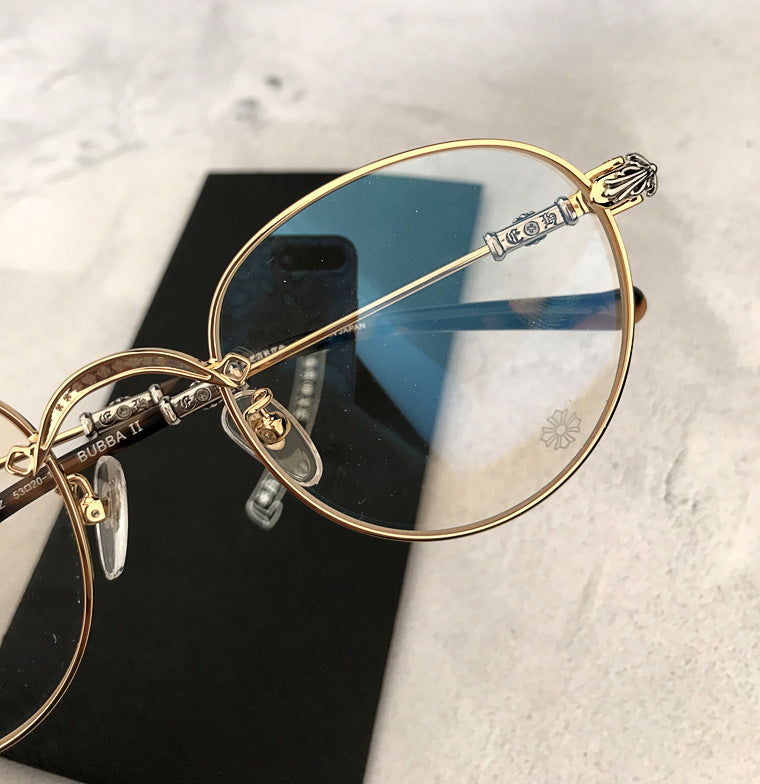 chrome hearts metal round frame retro art glasses