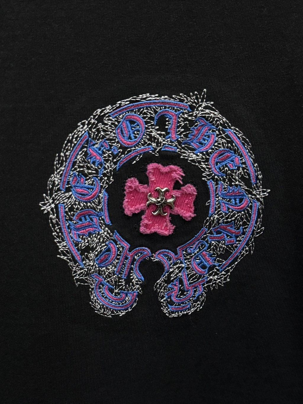 Chrome Hearts Washed Appliqué Embroidered Short-Sleeve T-Shirt