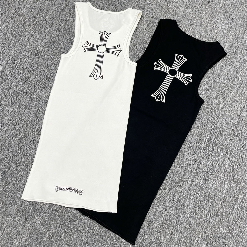 Chrome Hearts T-Style Cross Slim Fit Print Vest Dress
