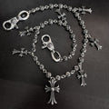 Chrome Hearts double lobster clasp cross pants chain