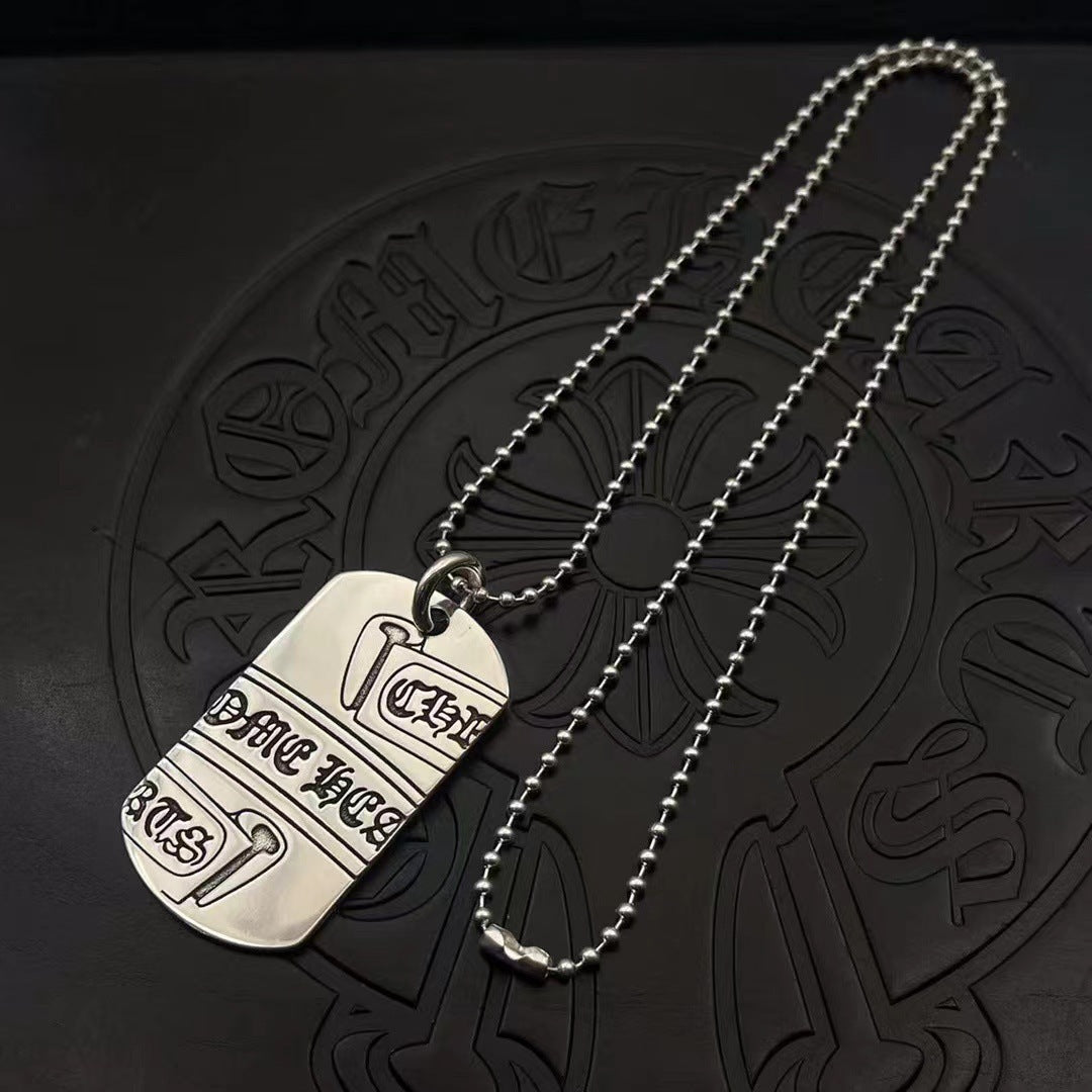 Chrome Hearts Large Scroll Dog Tag