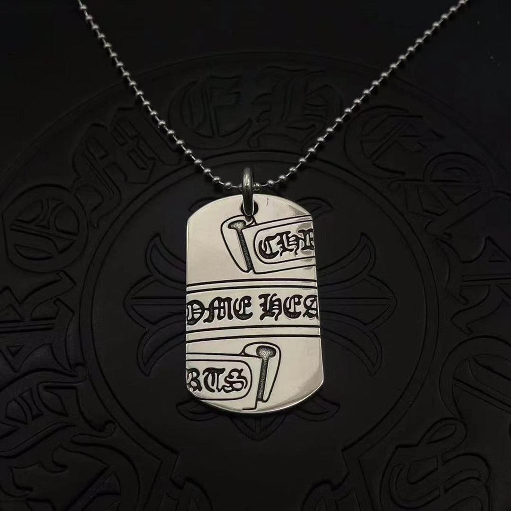 Chrome Hearts Large Scroll Dog Tag