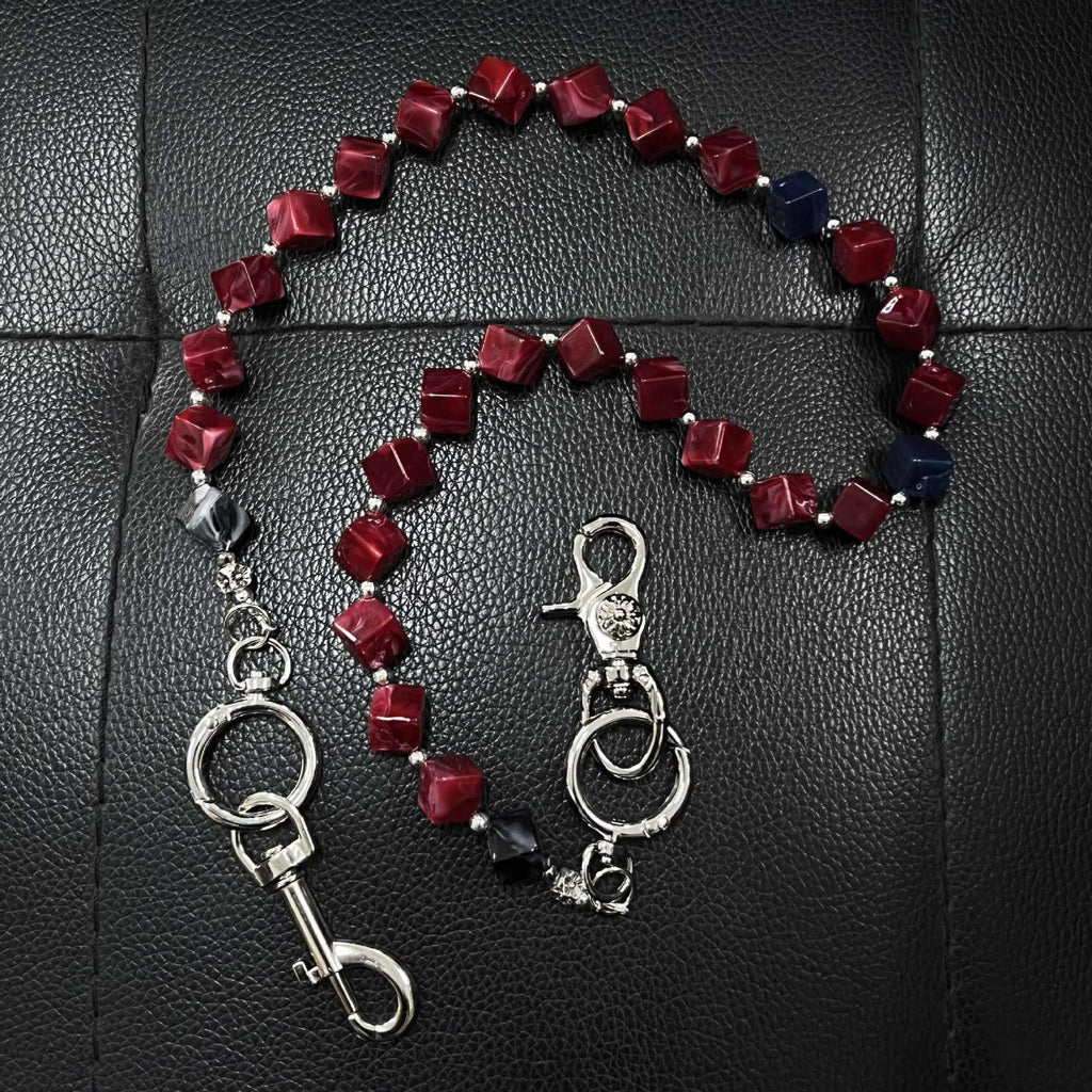 Chrome Hearts acrylic red beads pants chain