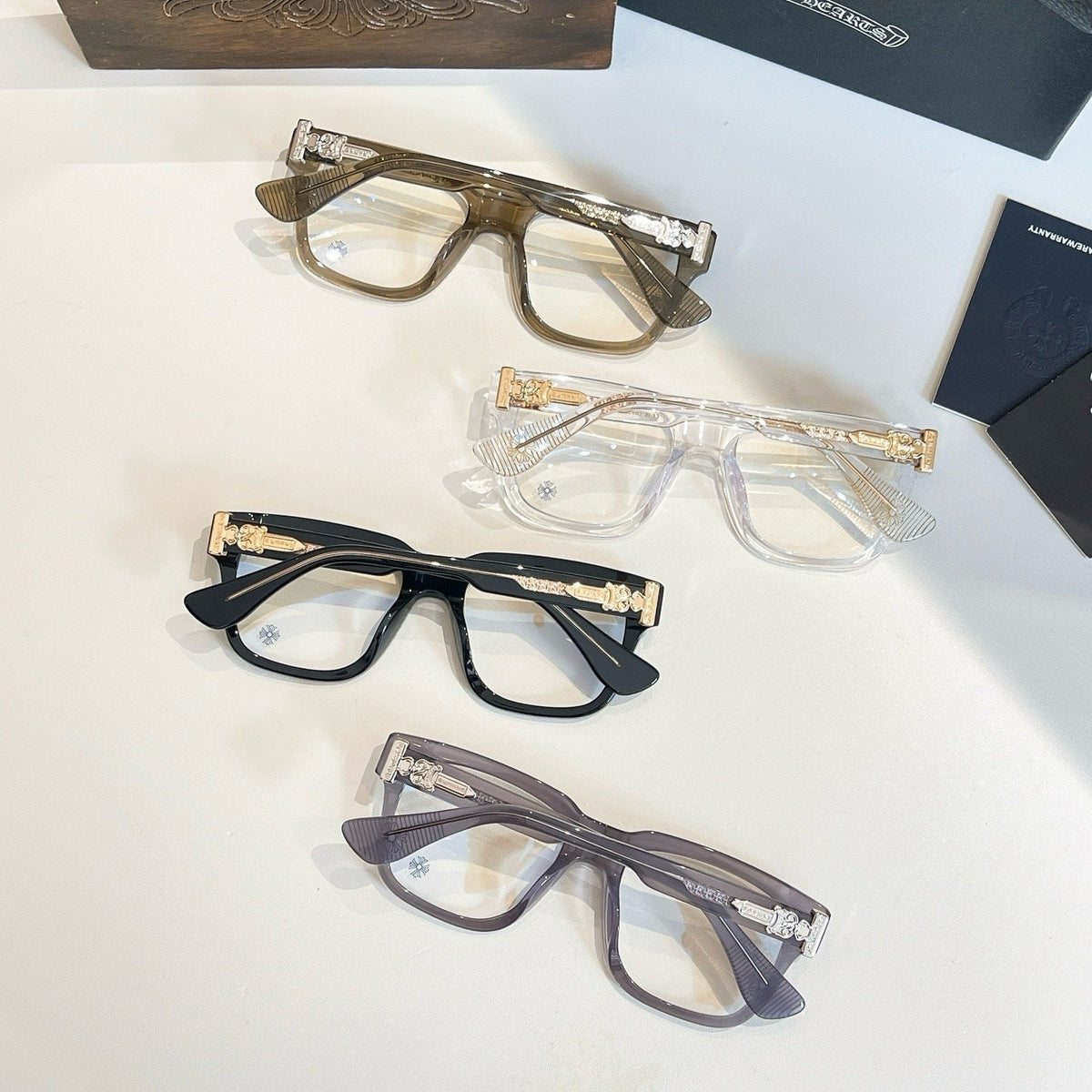 Chrome Hearts Sword Motif Simple Bold Frame Eyeglasses