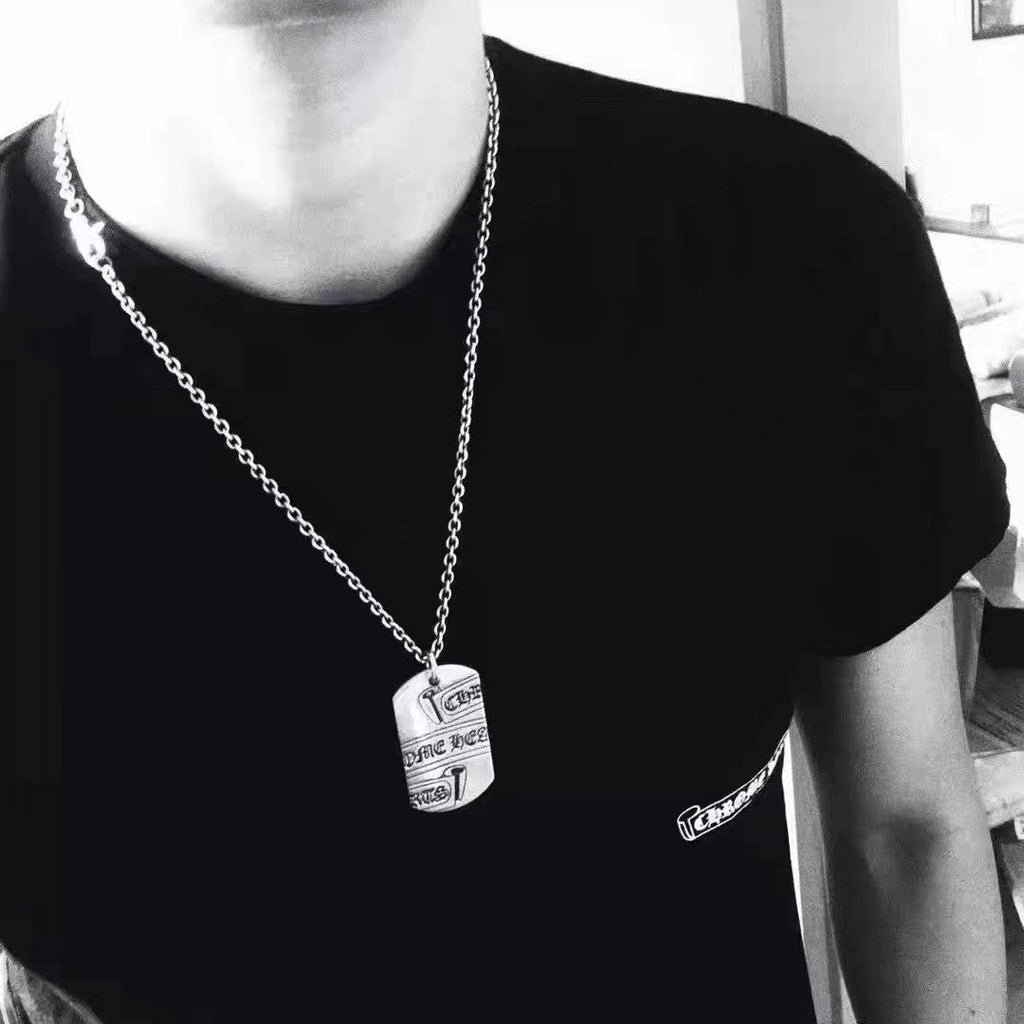 Chrome Hearts Large Scroll Dog Tag