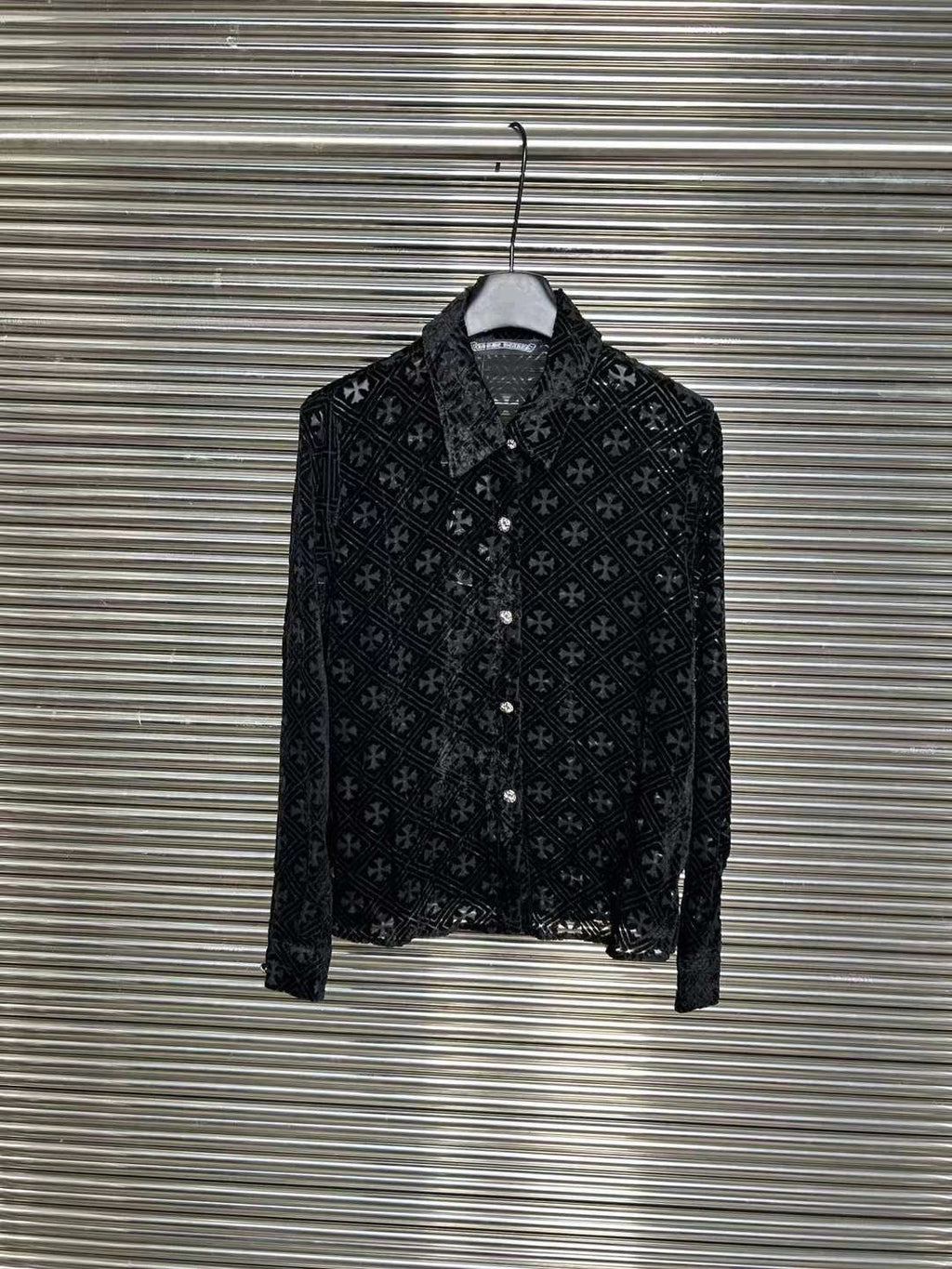 Chrome Hearts hollow black button shirt top