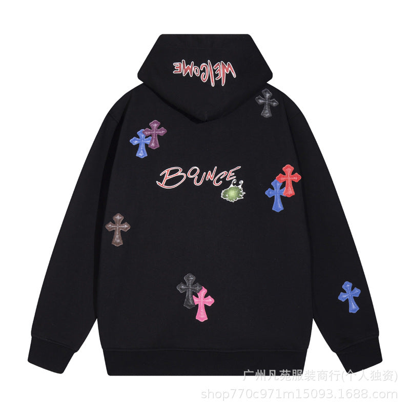 Chrome Hearts colorful cross graffiti hooded sweatshirt
