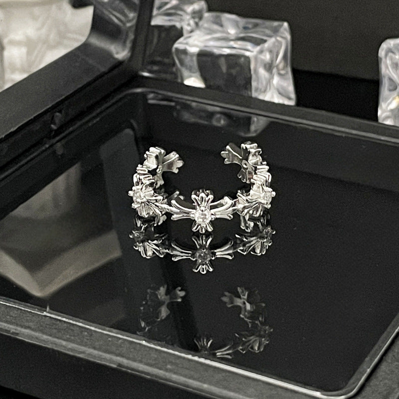 chrome hearts irregular cross adjustable ring