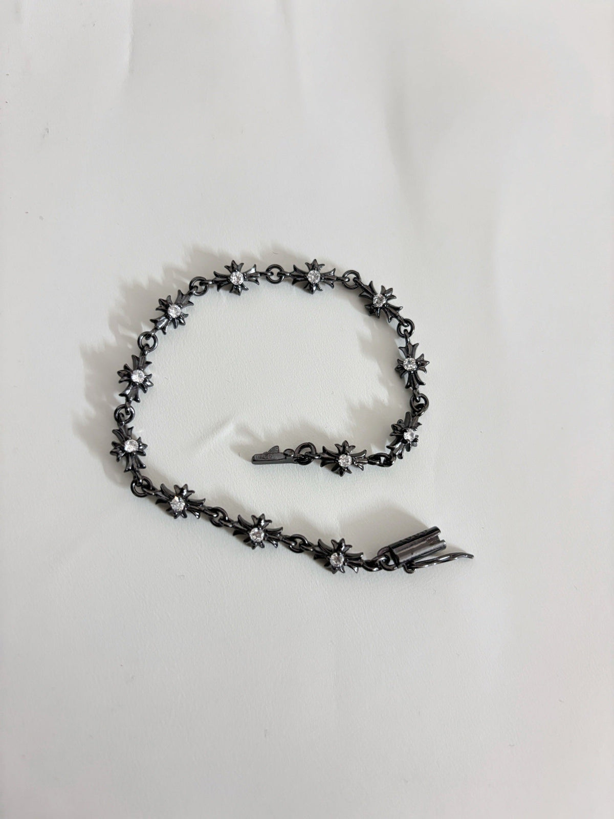 Chrome Hearts Black Gun finished Cross with Diamond inlaid Bracelet