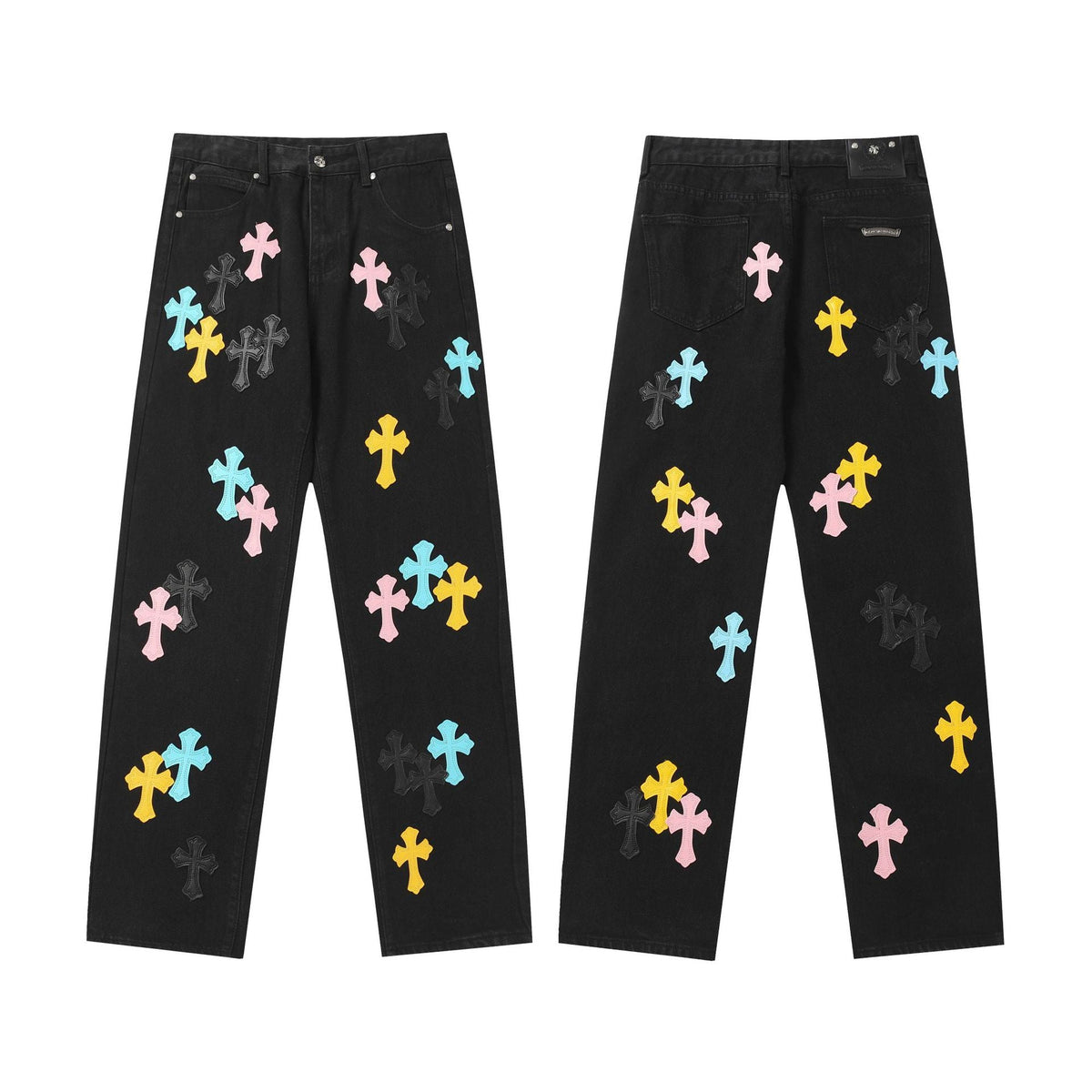 Chrome Hearts Colorful Cross Leather Jacket