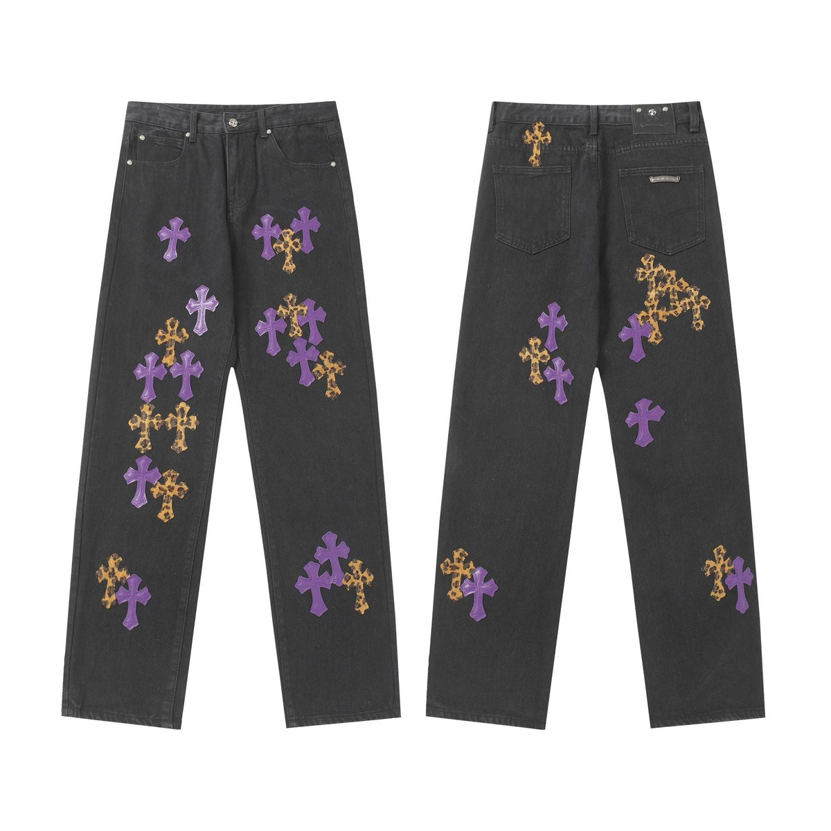 Chrome Hearts Colorful Cross Leather Jacket