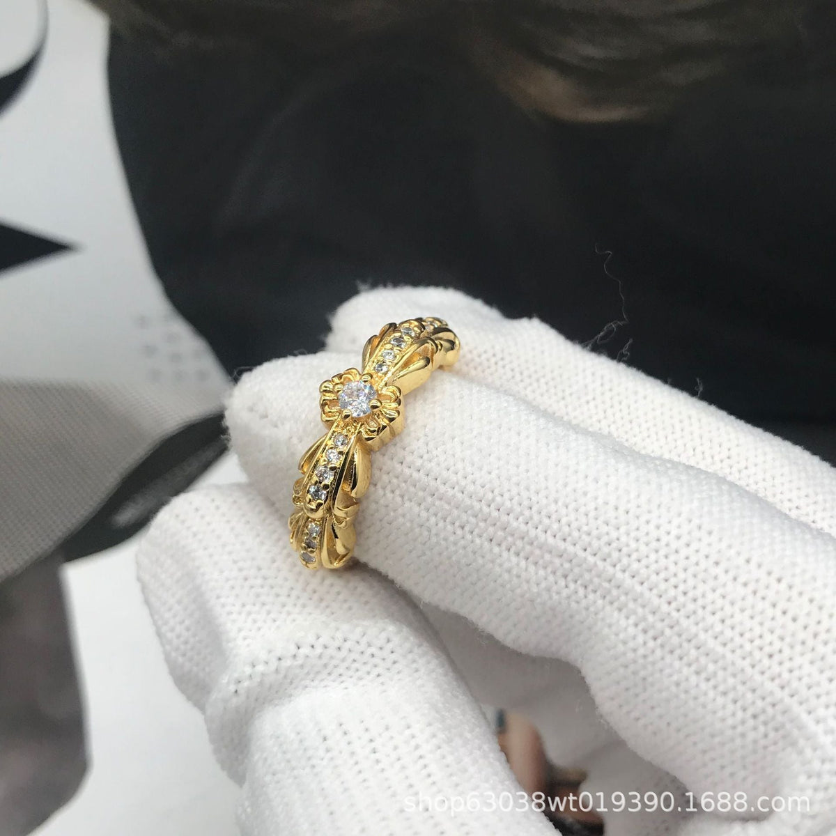 chrome hearts diamond retro narrow ring
