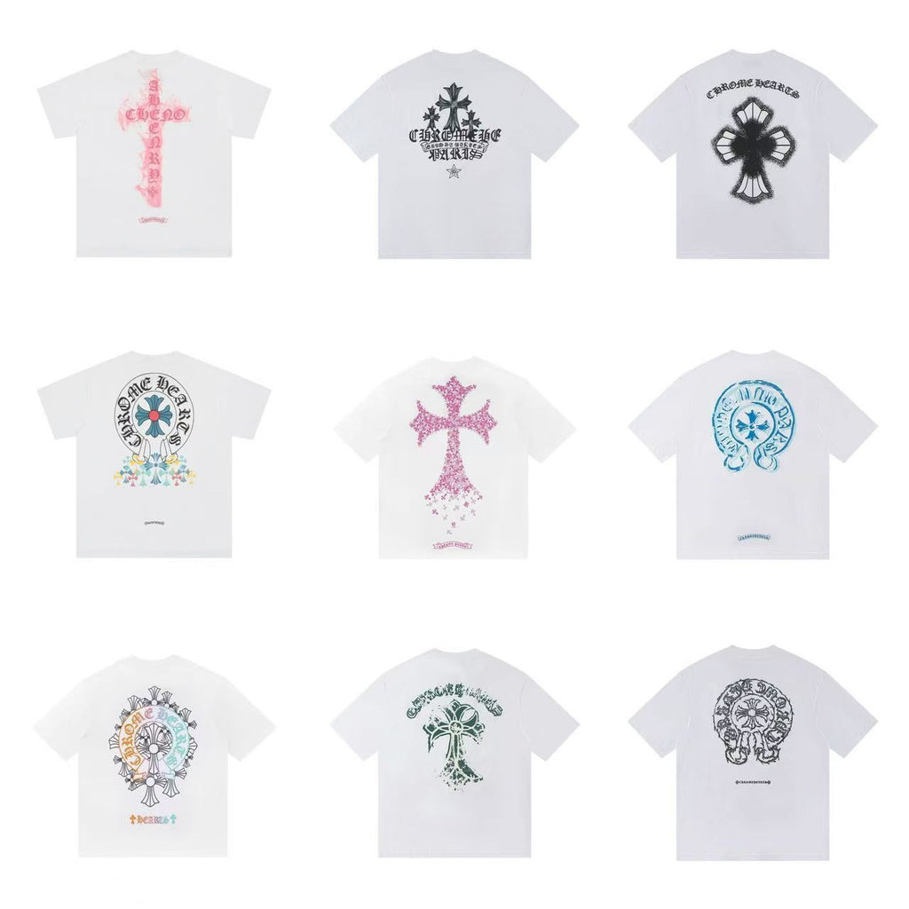 Chrome Hearts letter embroidery short-sleeved shirt