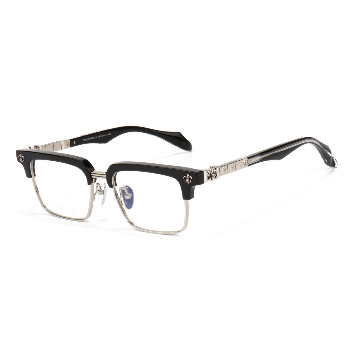 Chrome Hearts half-rimmed accordion temple glasses