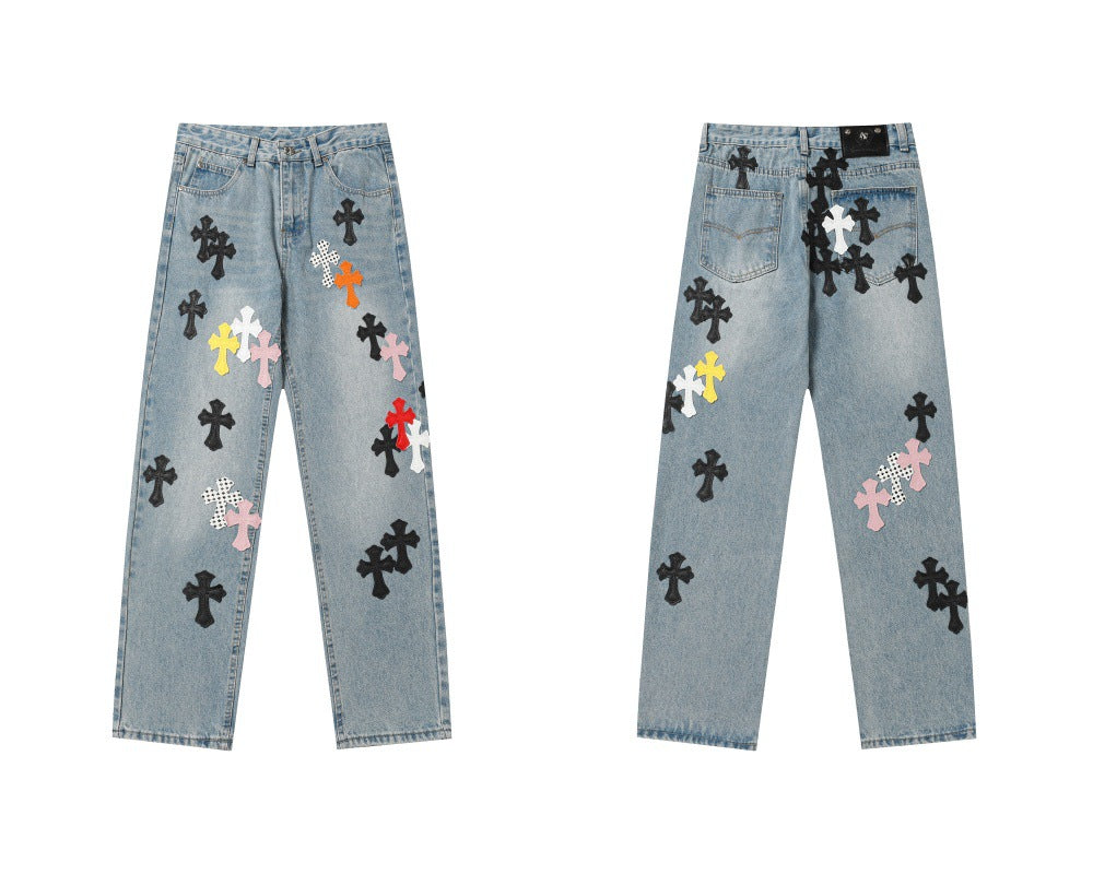 Chrome Hearts Colorful Cross Leather Jacket