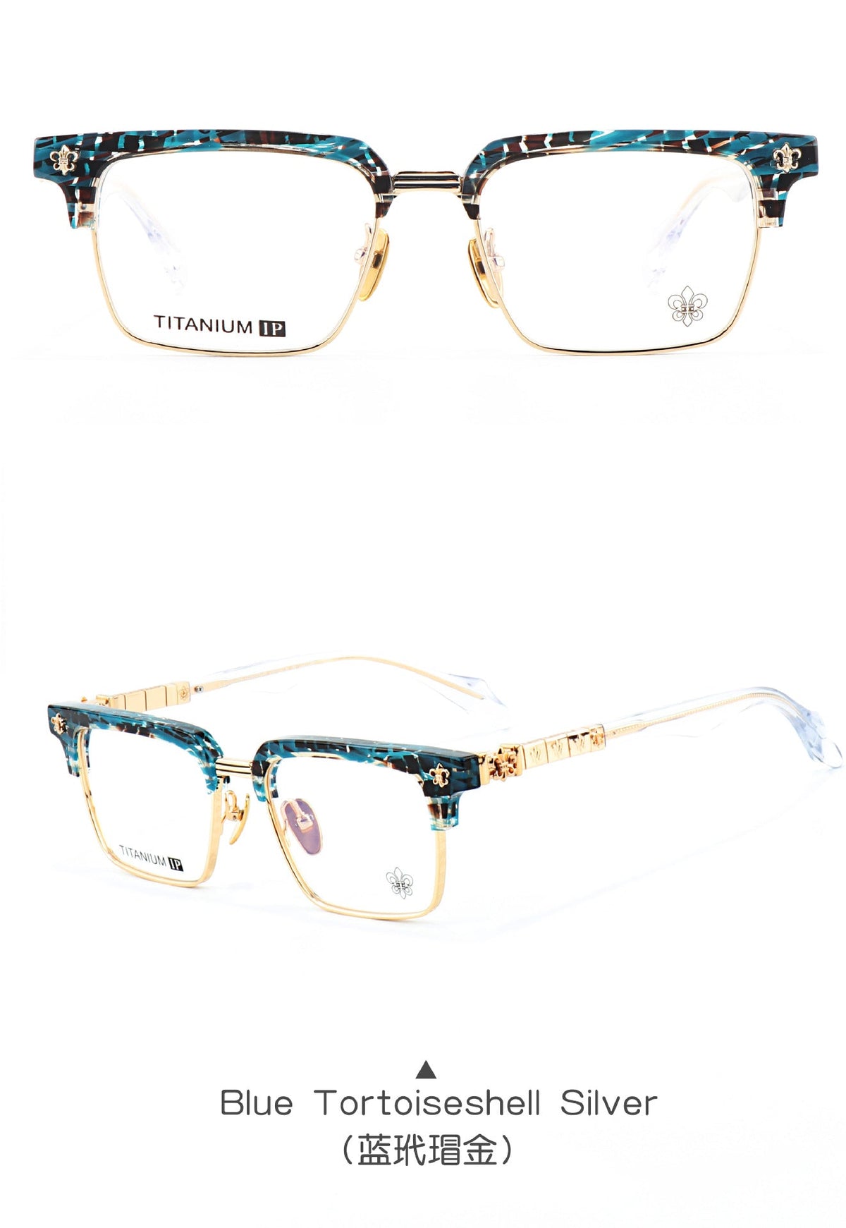Chrome Hearts half-rimmed accordion temple glasses