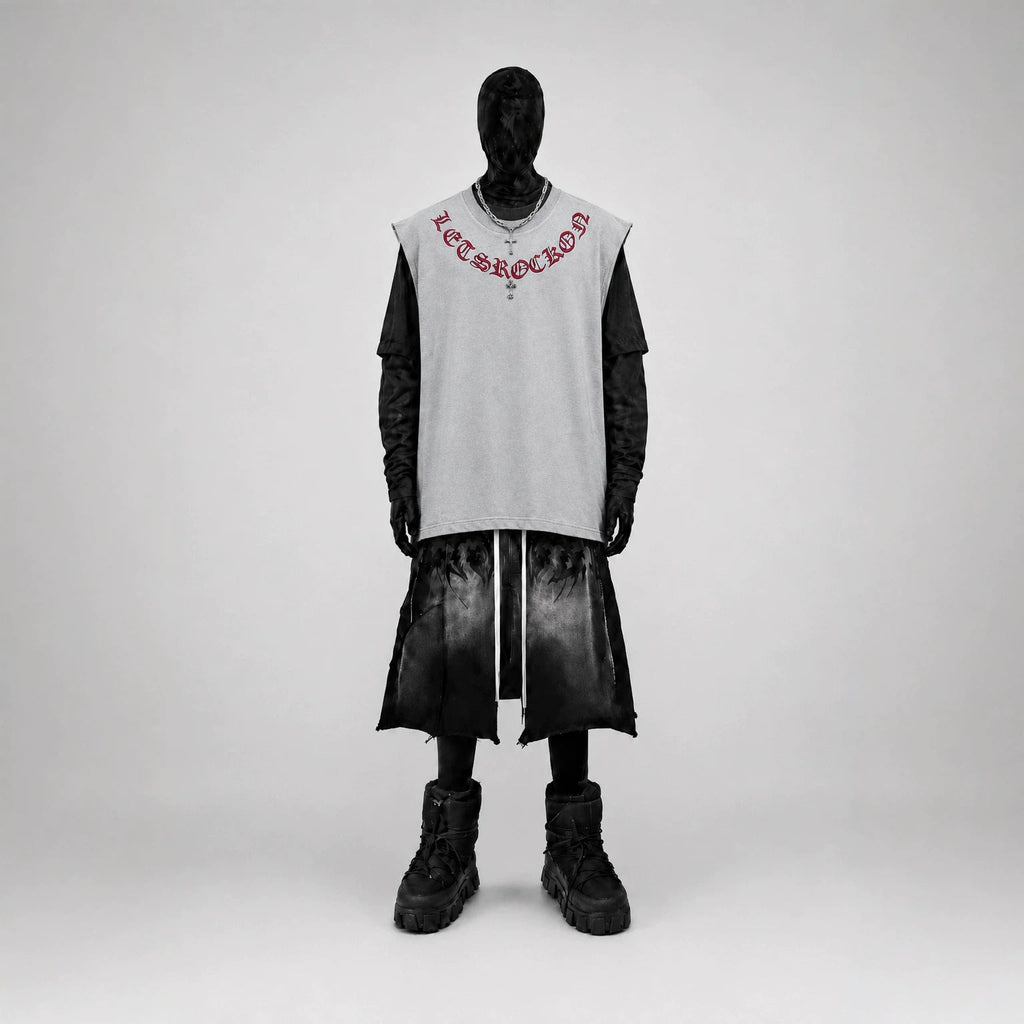Chrome Hearts gothic letter embroidery and cross vest