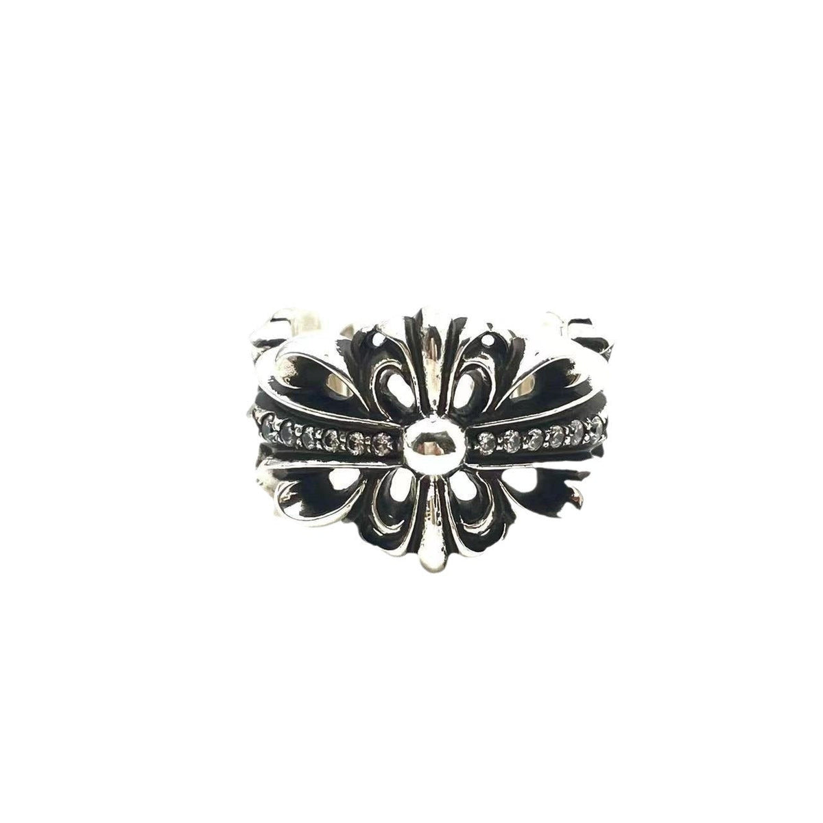 Diamond chrome hearts open ring