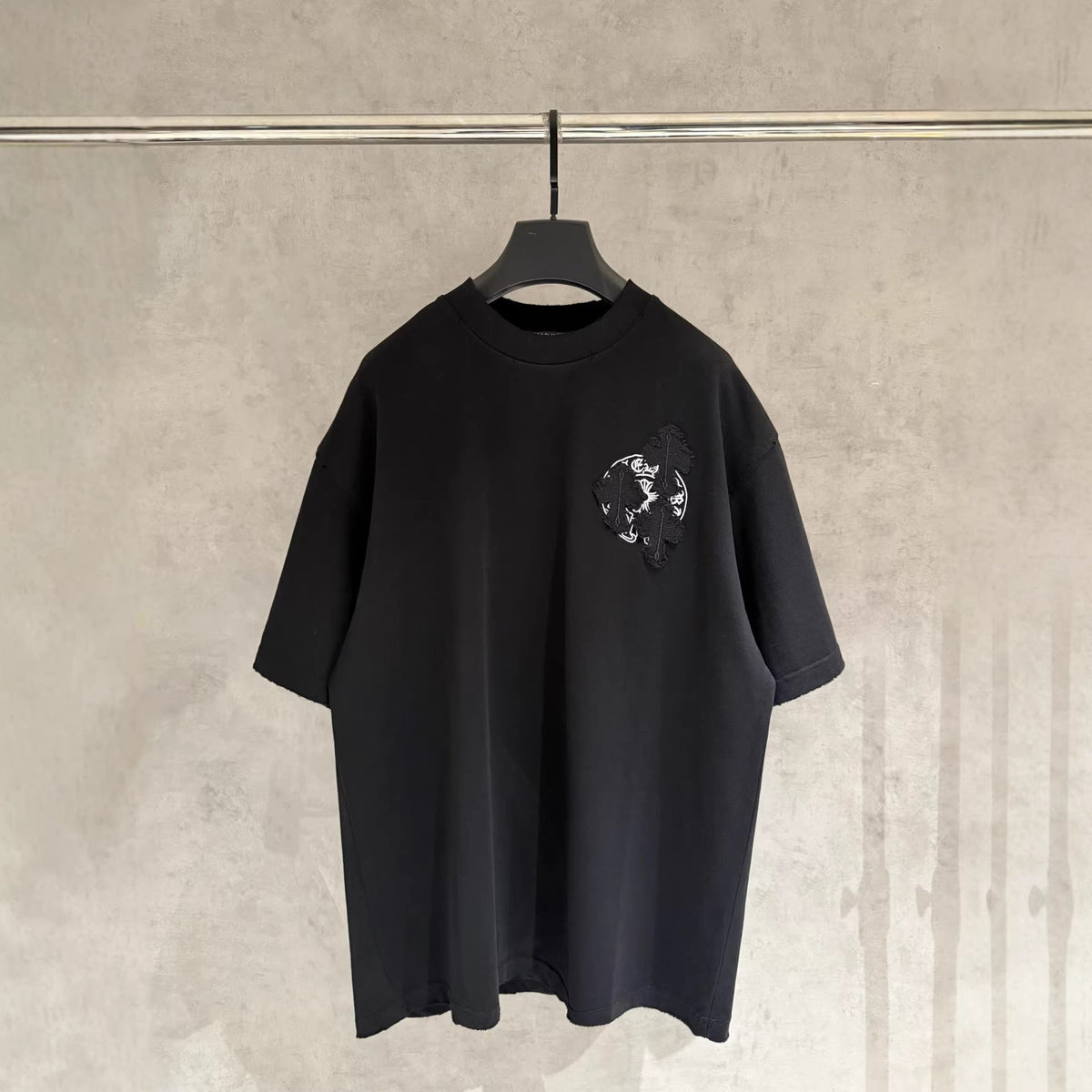 Chrome Hearts Embroidered Distressed Short-Sleeve T-Shirt