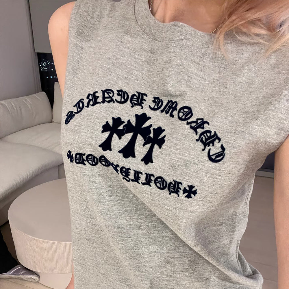 Chrome Hearts flocking print sleeveless vest top