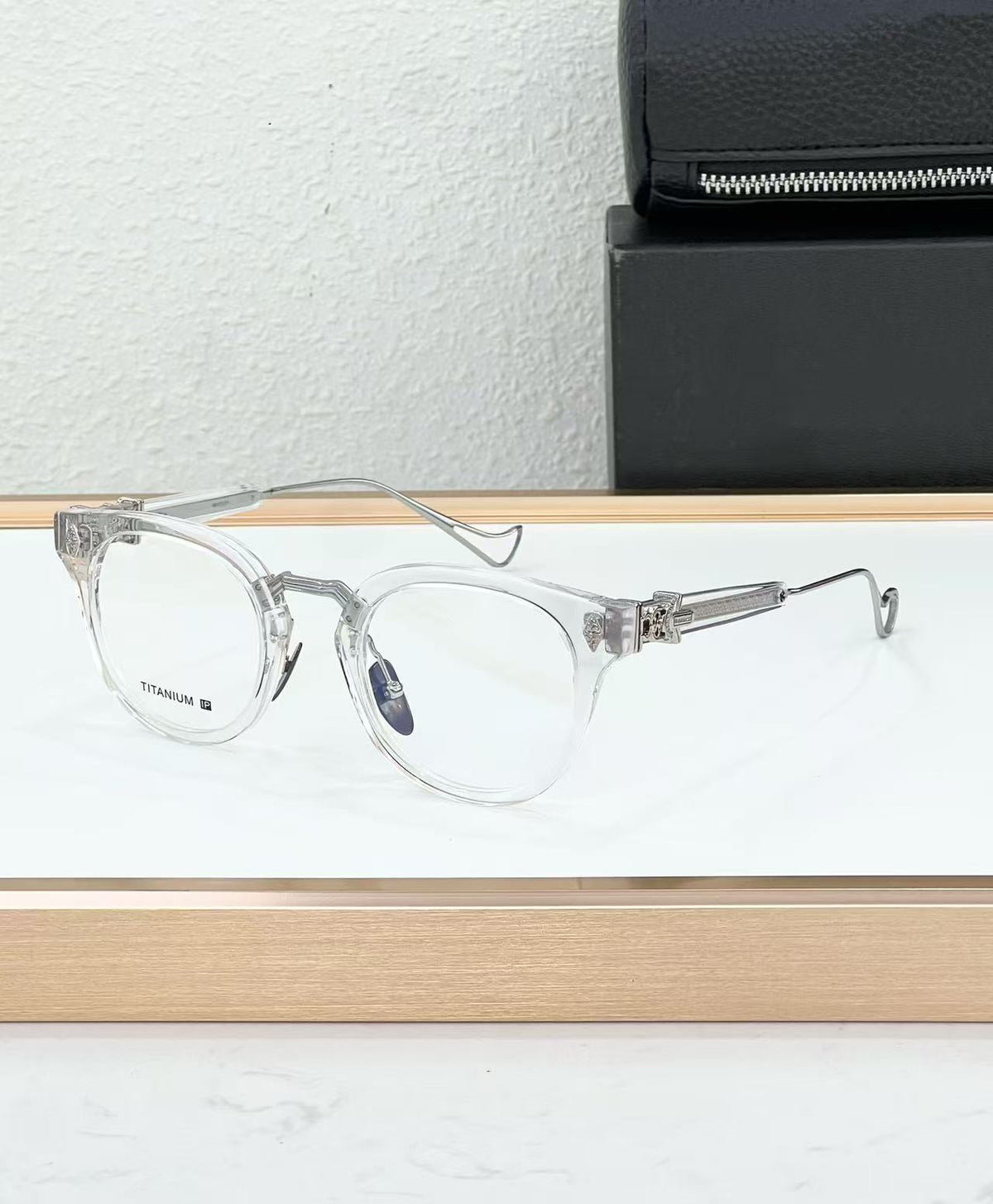 Chrome Hearts Big Sword Light Titanium Metal Oval Glasses